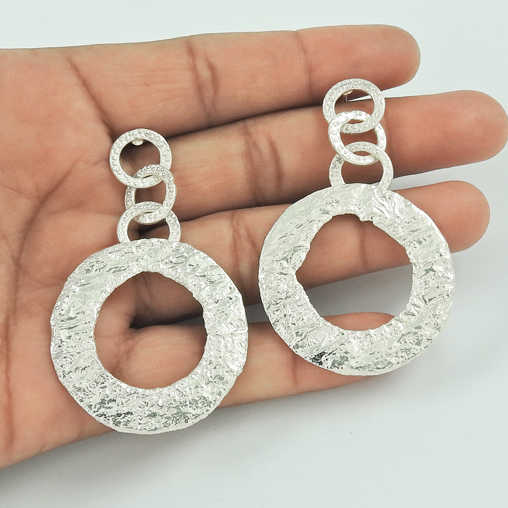 Artisan 925 Solid Sterling Silver Jewelry Drop/Dangle Boho Earrings G1