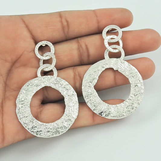 Artisan 925 Solid Sterling Silver Jewelry Drop/Dangle Boho Earrings G1