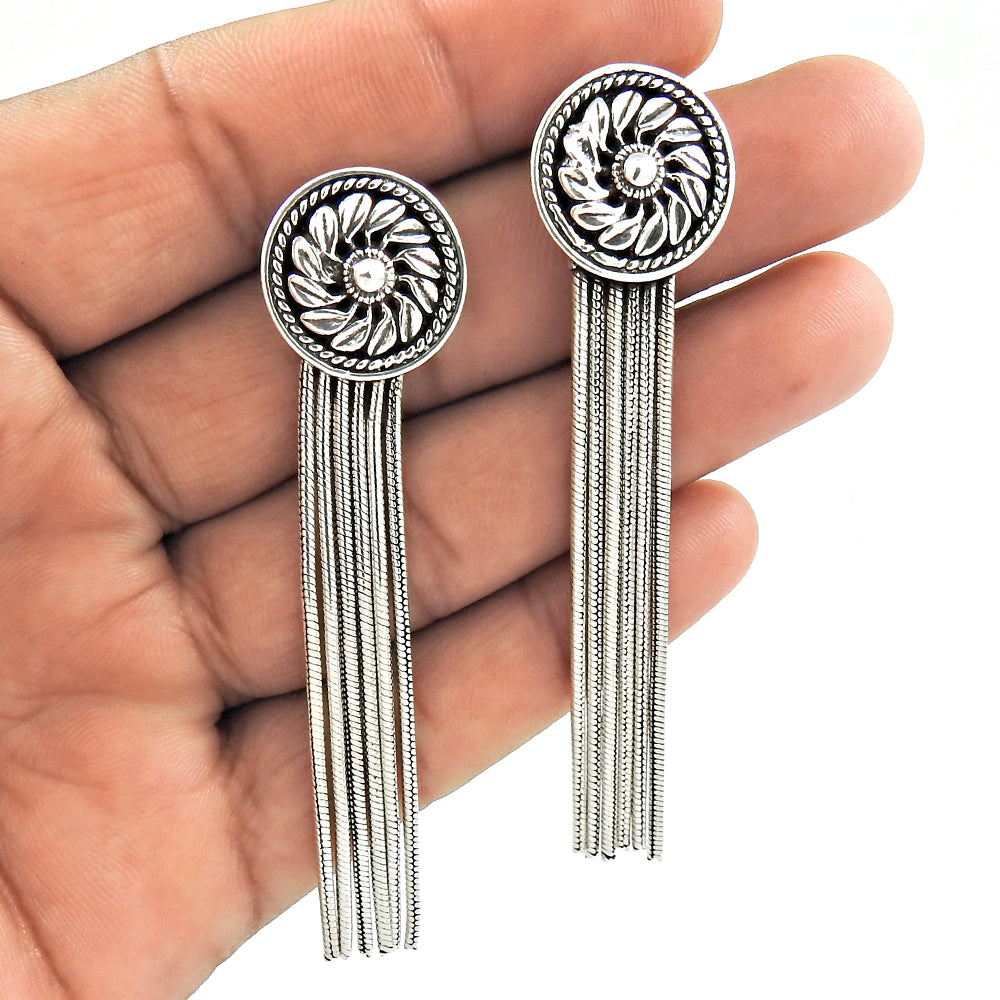Drop/Dangle Vintage Earrings 925 Solid Sterling Silver Handmade Jewelry H1