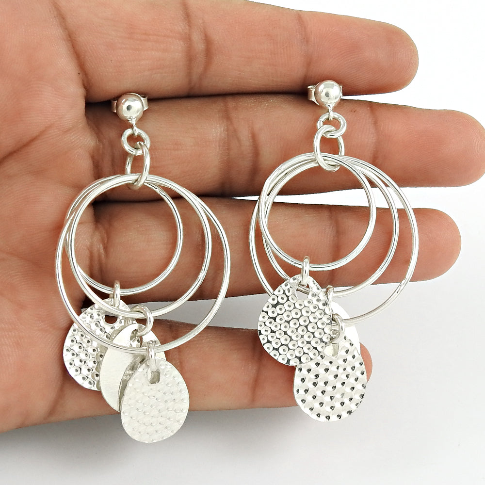 Handmade Jewelry 925 Solid Sterling Silver Drop/Dangle Bohemian Earrings H1