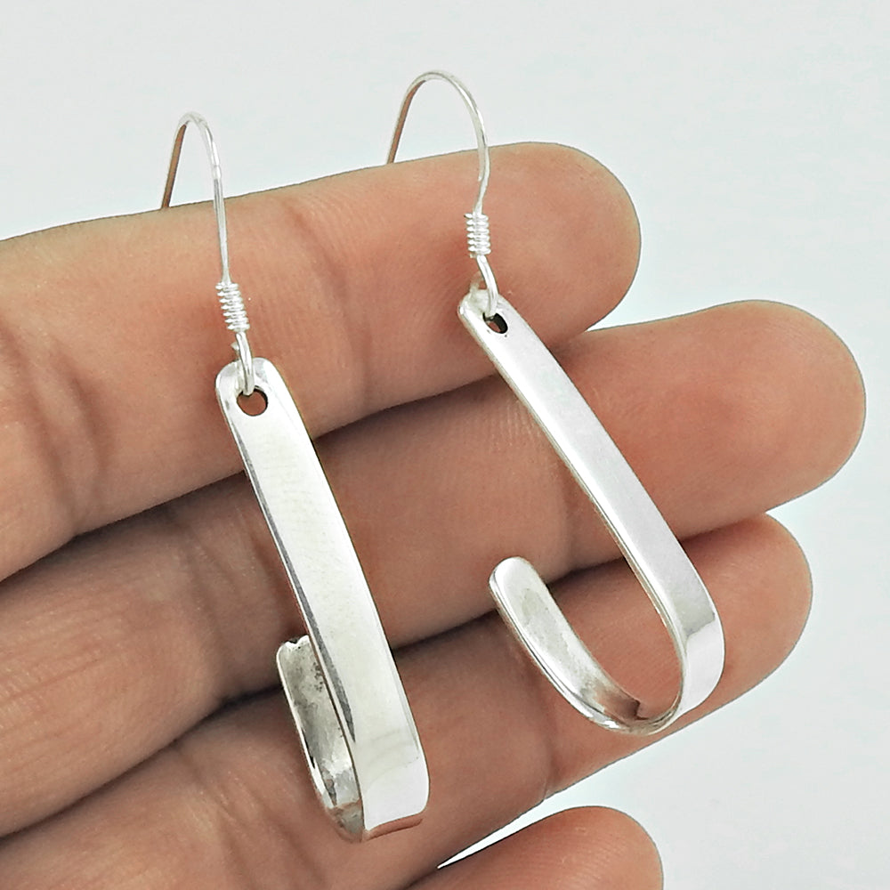 925 Sterling Silver Handcrafted Jewelry Drop/Dangle Bohemian Earrings B1