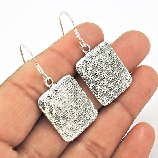 925 Sterling Silver Handcrafted Mothers Day Gift Jewelry Vintage Earrings S2