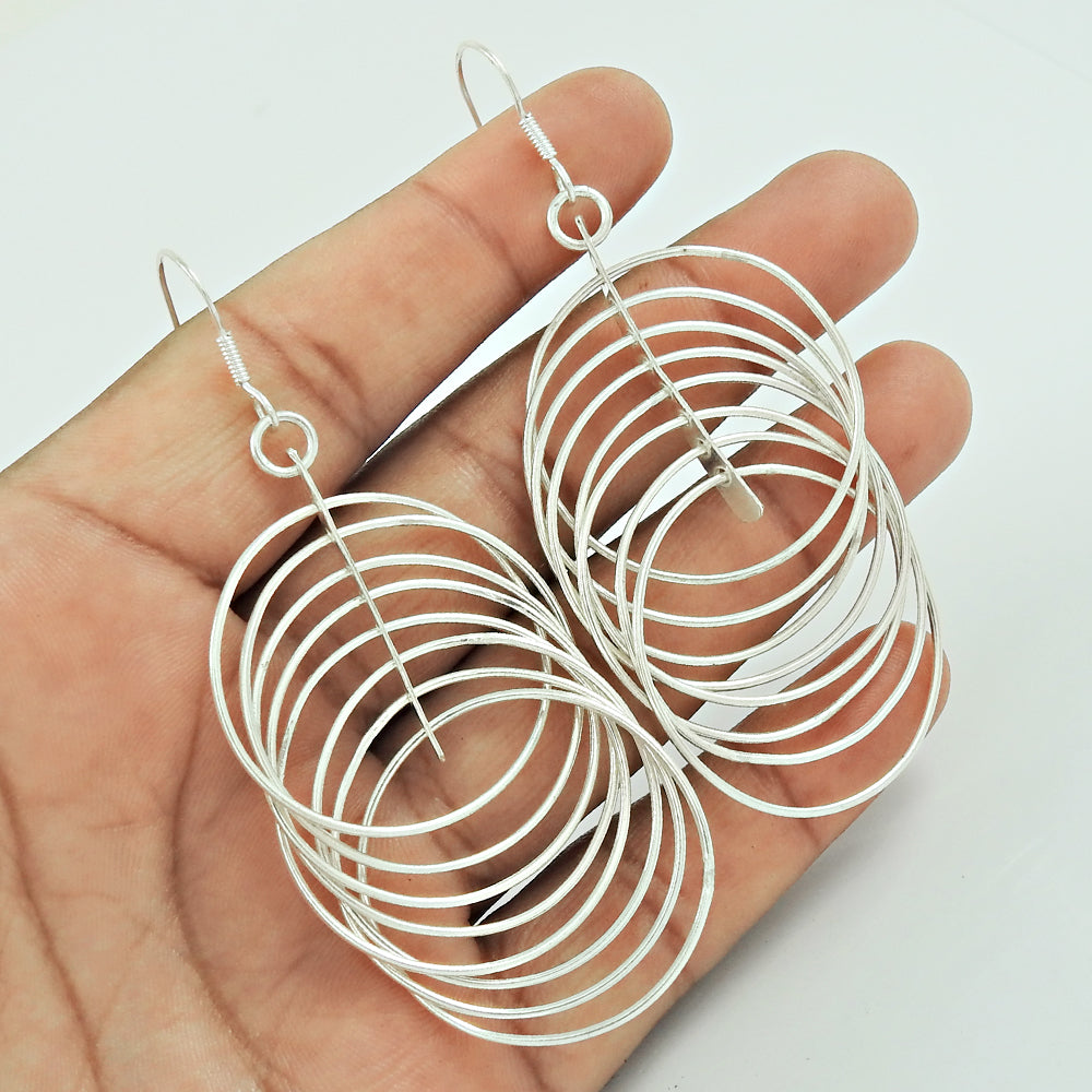 Indian Artisan Mothers Day Gift Jewelry 925 Solid Sterling Silver Earrings U2