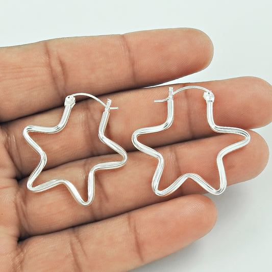 Handmade Indian Jewelry 925 Solid Sterling Silver Stud Star Earrings B13