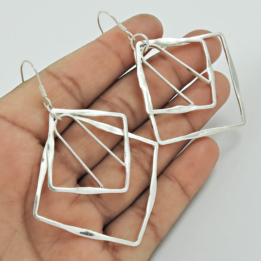 Boho Earrings 925 Solid Sterling Silver Handmade Mothers Day Gift Jewelry V2