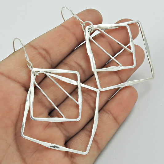 Boho Earrings 925 Solid Sterling Silver Handmade Mothers Day Gift Jewelry V2