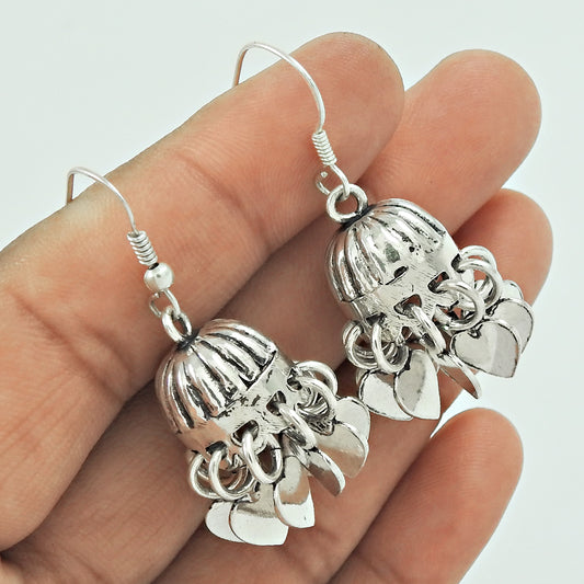 Indian Artisan Mothers Day Gift Jewelry 925 Solid Sterling Silver Earrings Z2