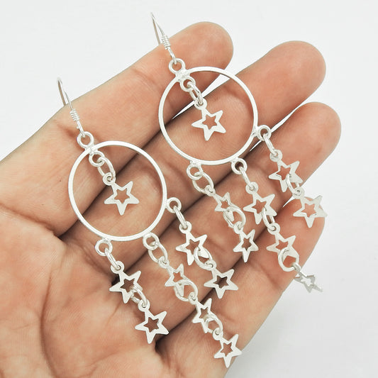 Artisan Jewelry 925 Solid Sterling Silver Drop/Dangle Bohemian Earrings K1