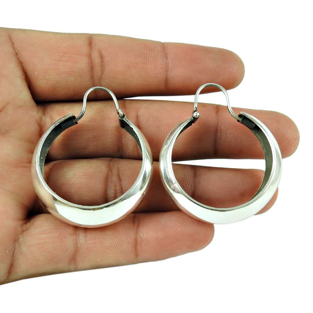 Solid 925 Sterling Silver Earring Indian Traditional Jewellery