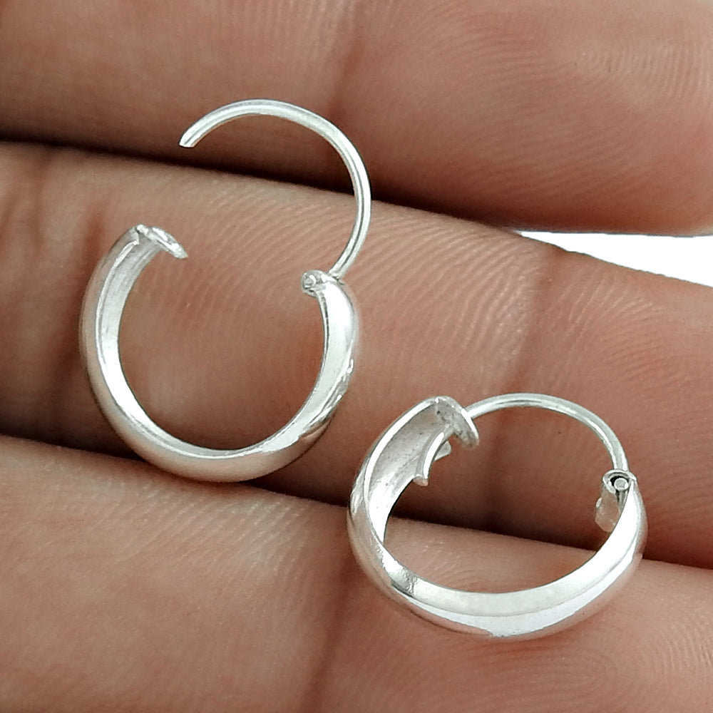 101 925 Sterling Silver Indian Traditional Hoop Earrings