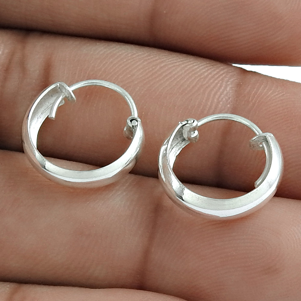 925 Sterling Silver Indian Traditional Hoop Earrings