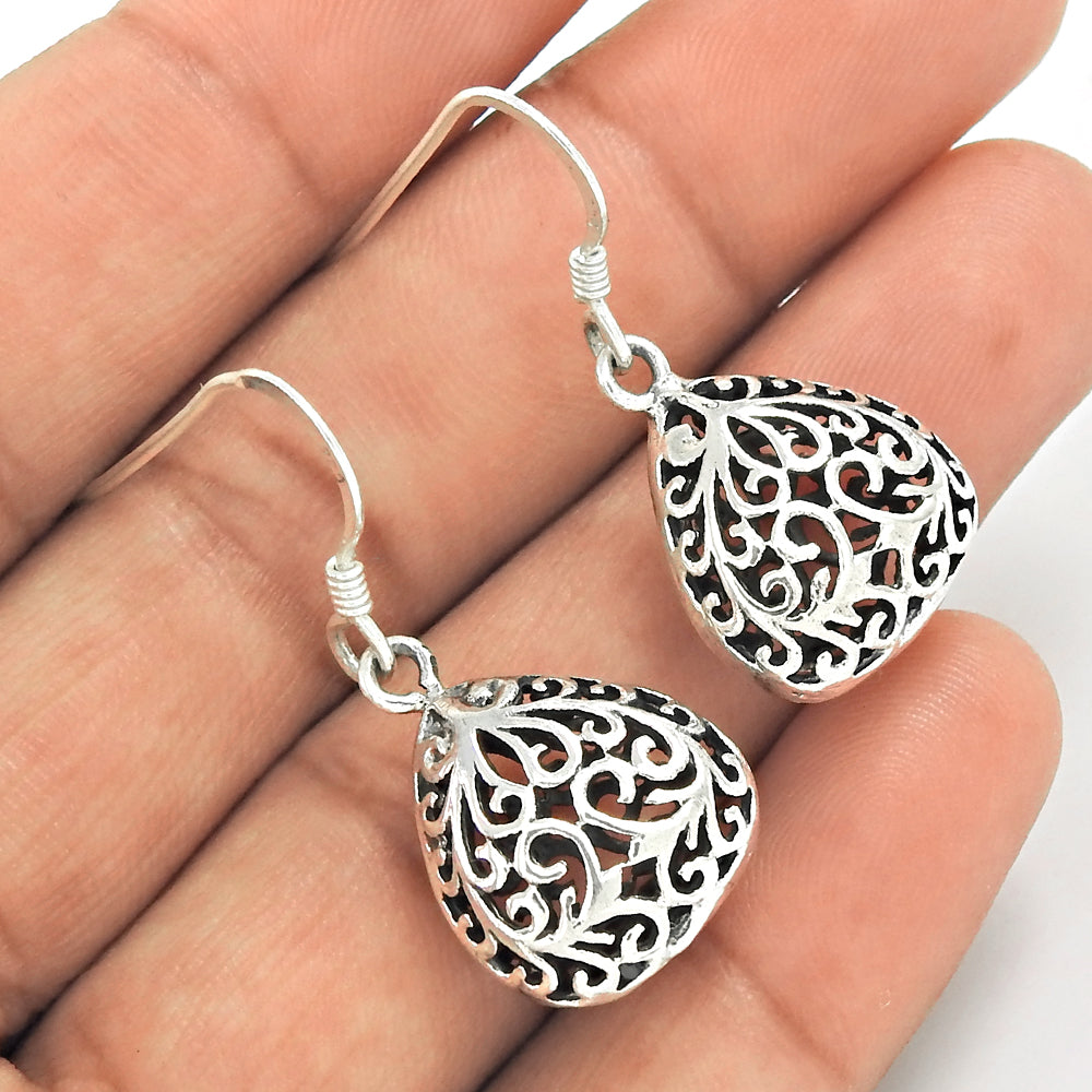 Handmade Jewelry 925 Solid Sterling Silver Bohemian Earrings V1