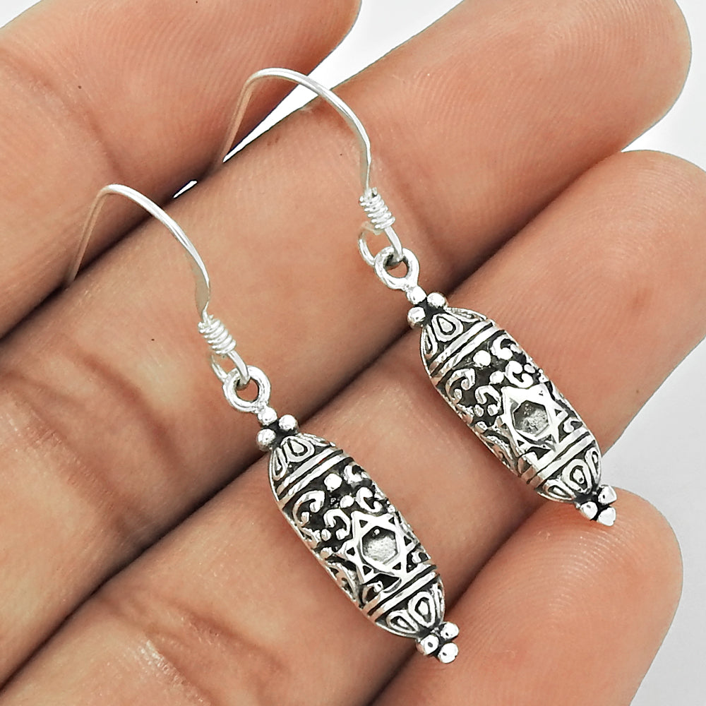 Handmade Indian Mothers Day Gift Jewelry 925 Solid Sterling Silver Earrings J3