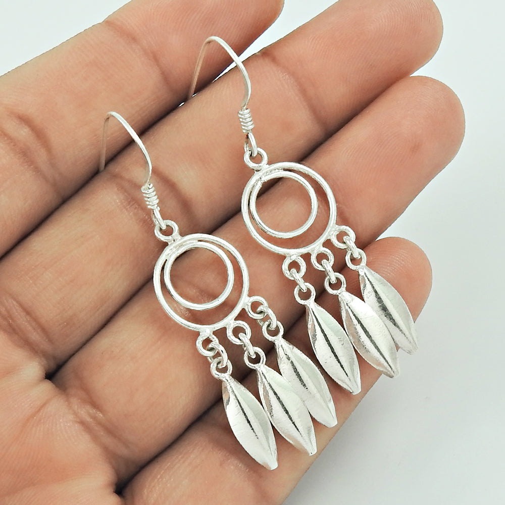 Artisan 925 Solid Sterling Silver Mothers Day Gift Jewelry Vintage Earrings K3