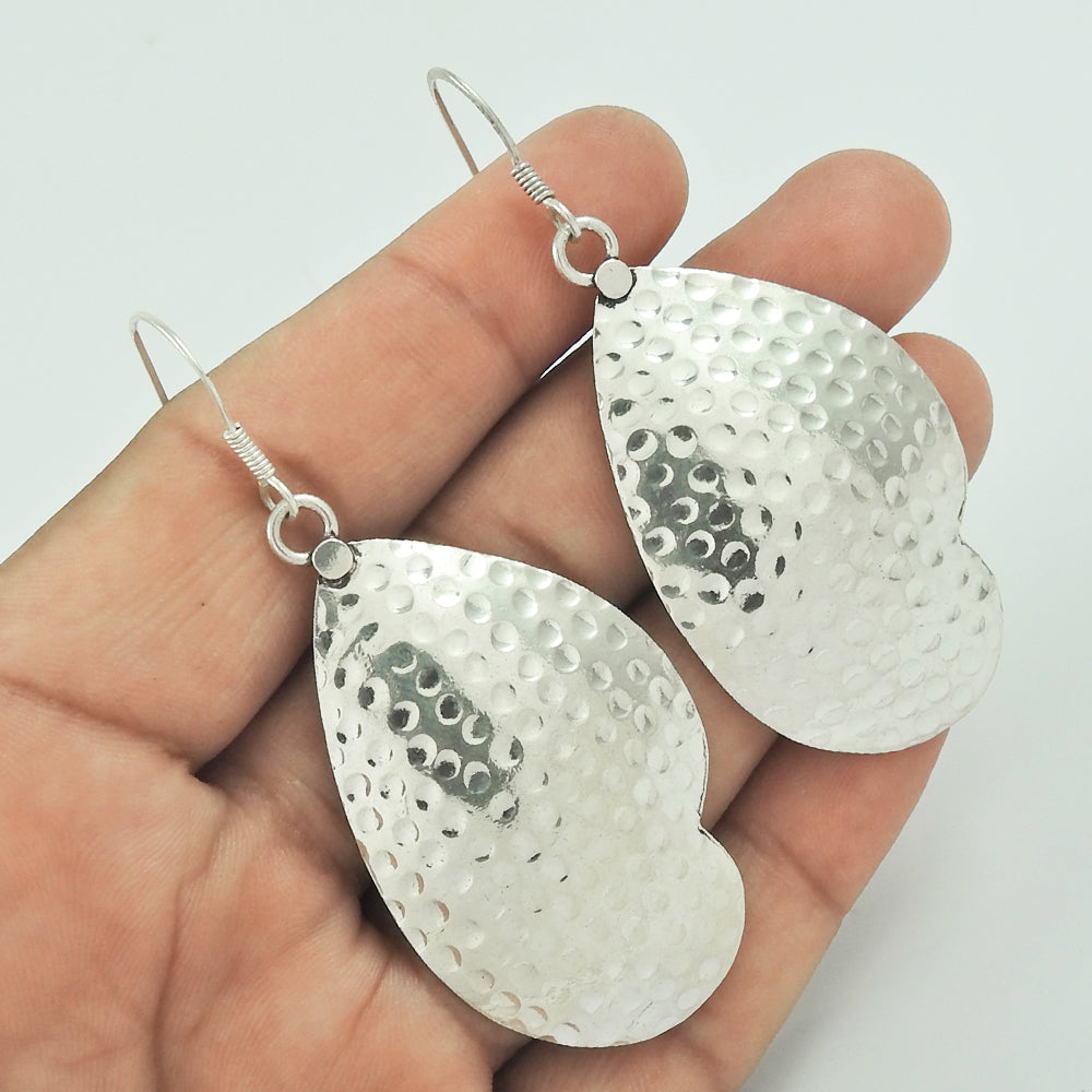 Indian Artisan Jewelry 925 Solid Sterling Silver Drop/Dangle Earrings B2