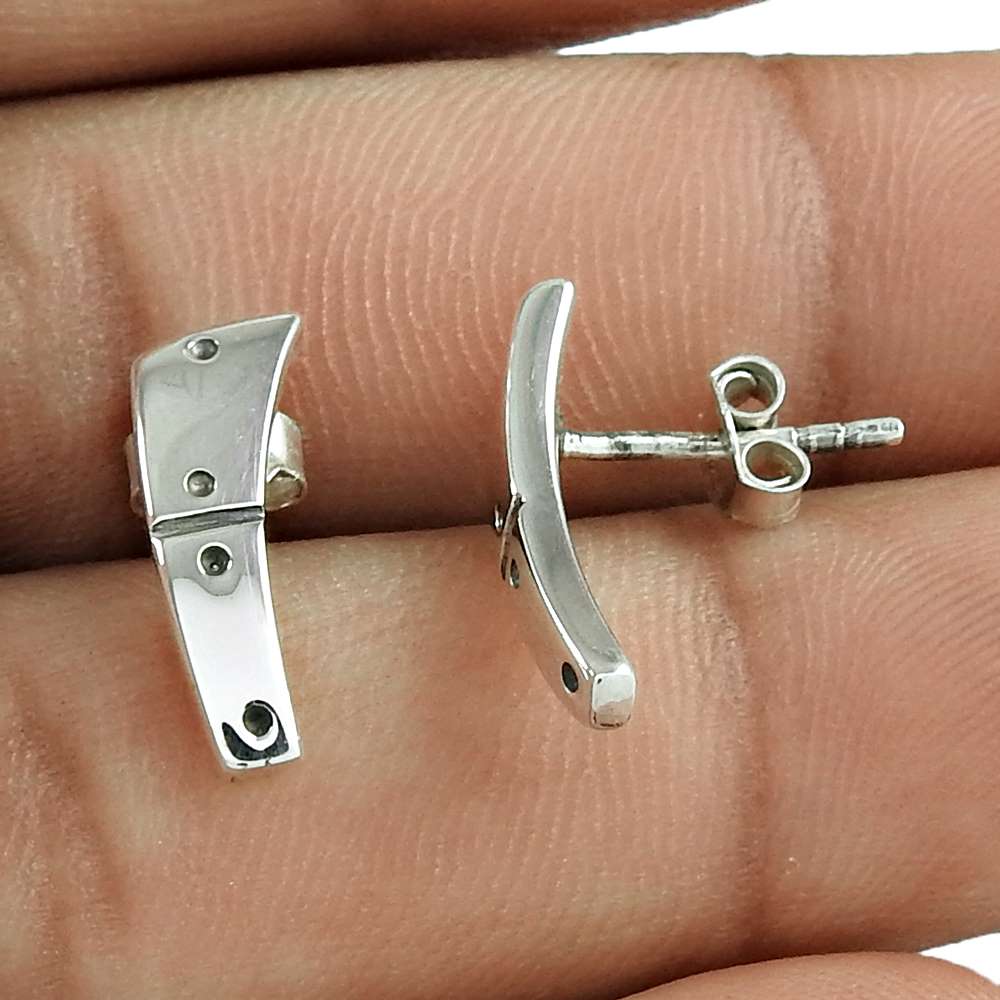 925 Sterling Silver Handcrafted Jewelry Stud Bohemian Earrings X1