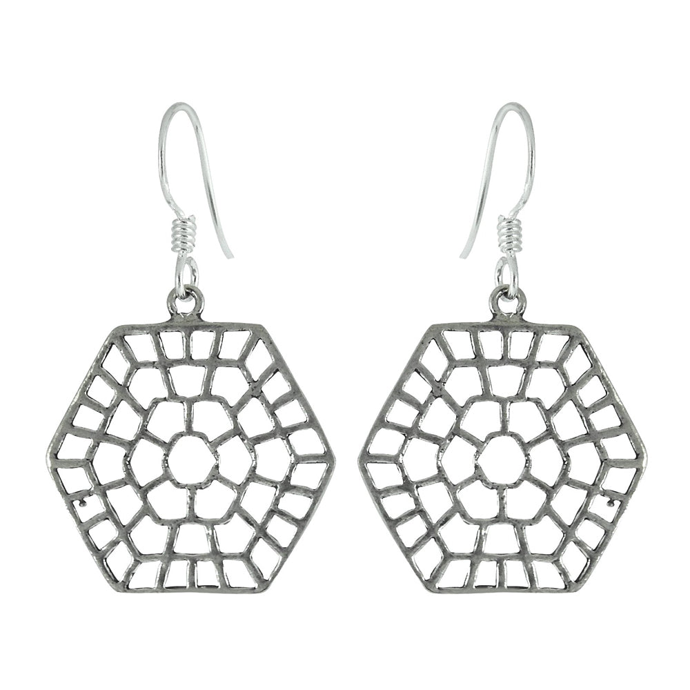 101 Solid 925 Sterling Silver Spider Web Dangle Earrings
