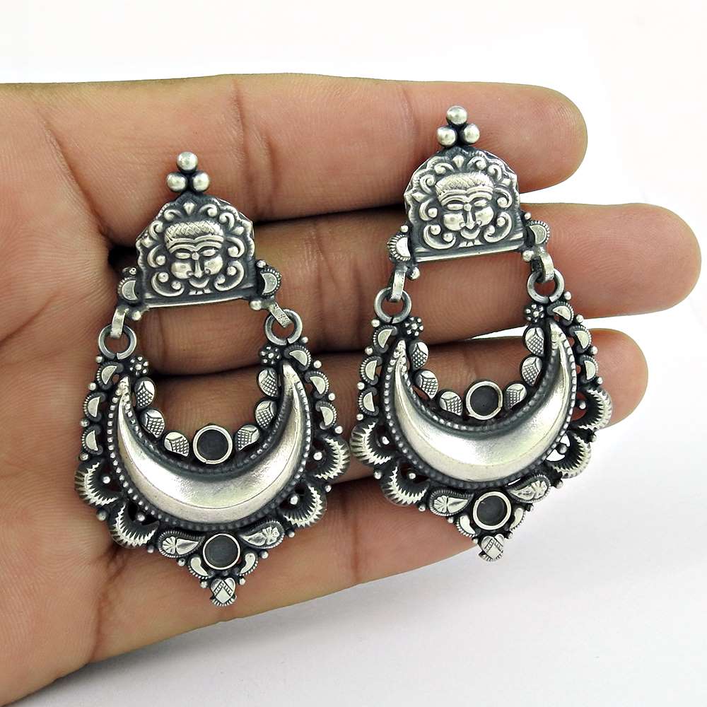 Indian Artisan 925 Sterling Silver Handmade Earrings Jewellery Al por mayor