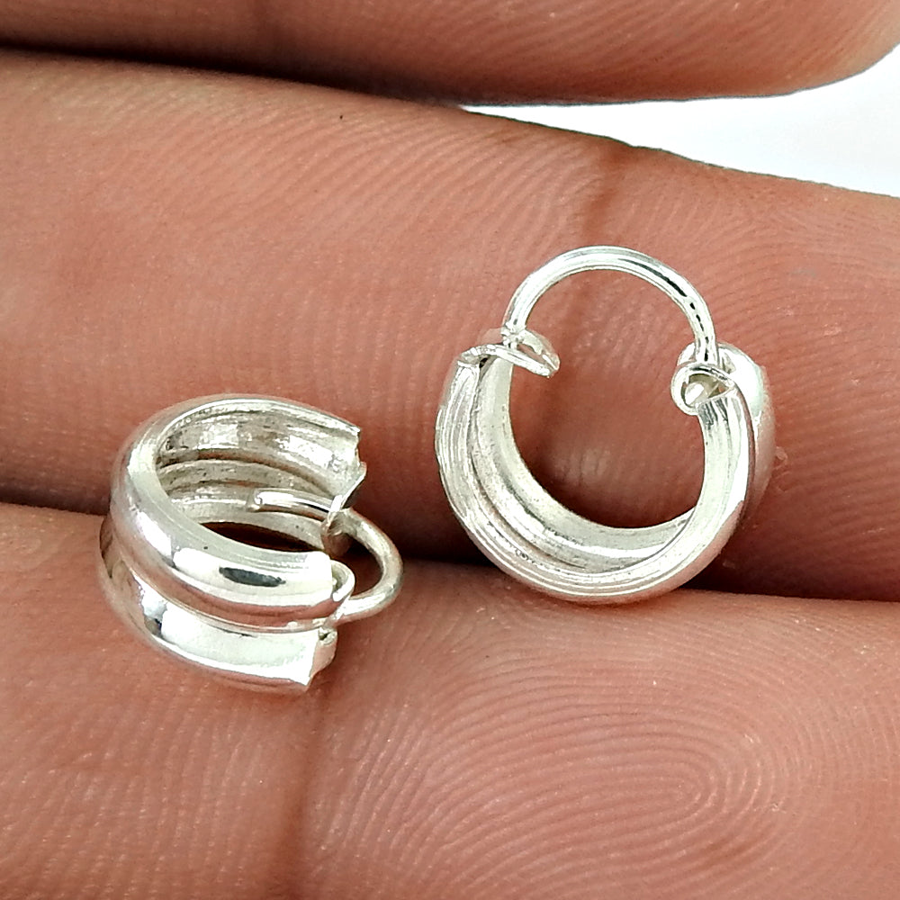 101 Solid 925 Sterling Silver Hoop Earrings Handmade Jewelry