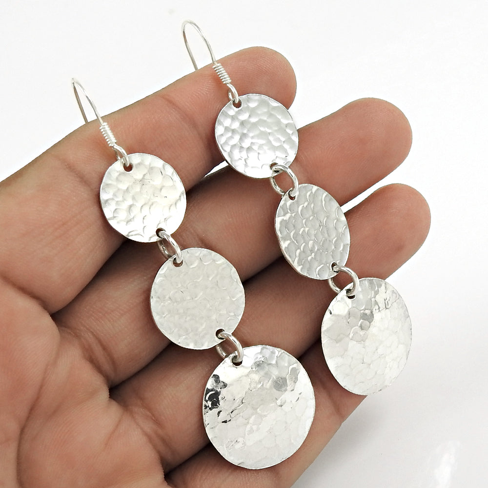 Artisan 925 Solid Sterling Silver Jewelry Drop/Dangle Bohemian Earrings E2