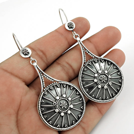 Artisan 925 Solid Sterling Silver Mothers Day Gift Jewelry Earrings Q3