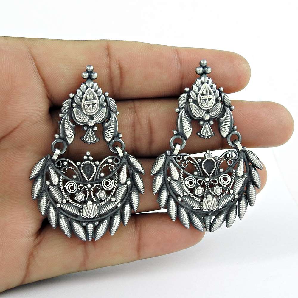 Perfect 925 Sterling Silver Earrings Oxidised Sterling Silver Jewellery