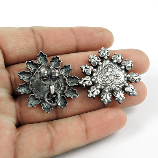 101 925 Sterling Oxidized Silver Artisan Stud Earrings Jewelry