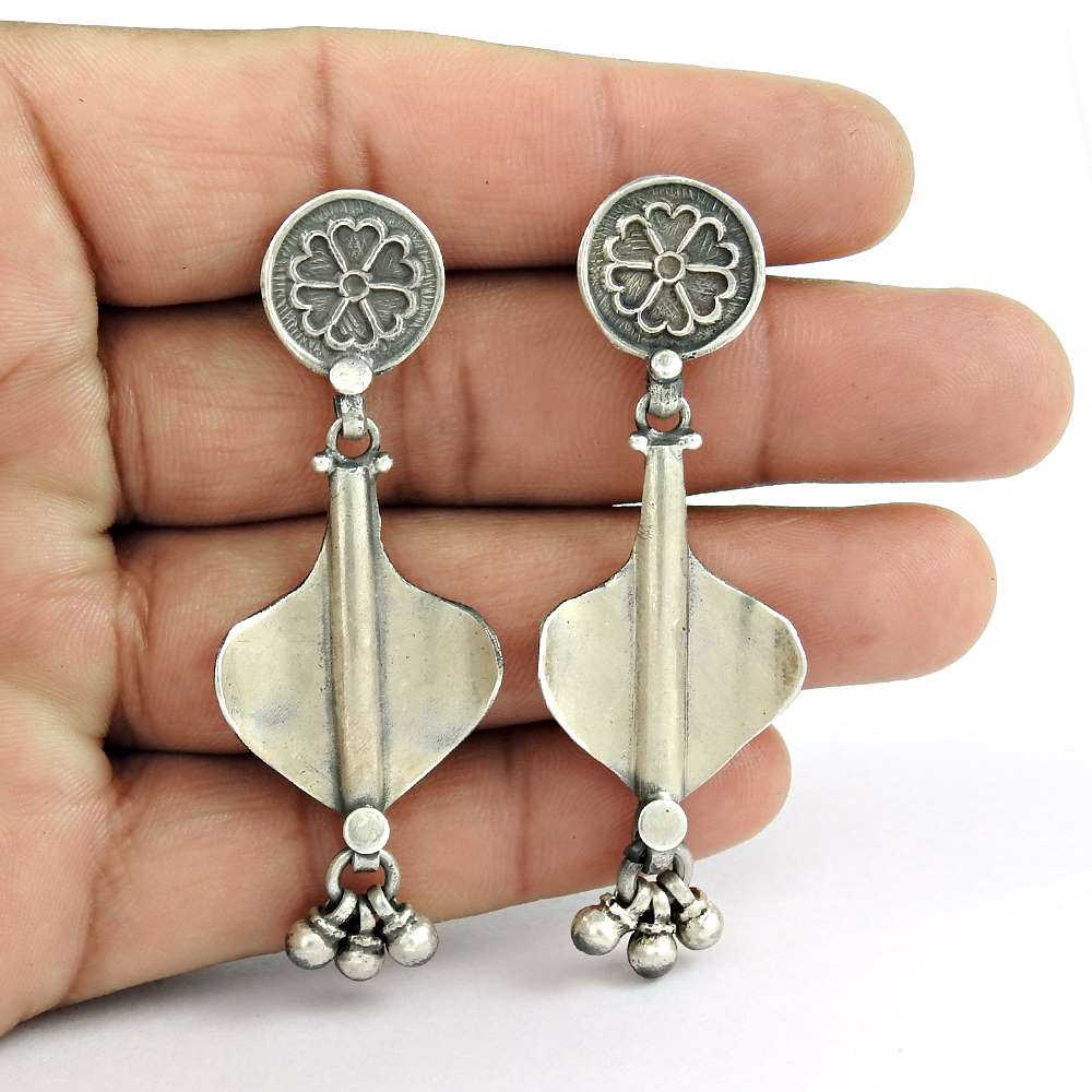 Oxidised Sterling Silver Handmade Fashion Jewellery Designer Silver Earrings