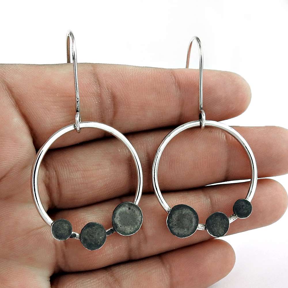 Falling In Love Oxidized 925 Sterling Silver Earring