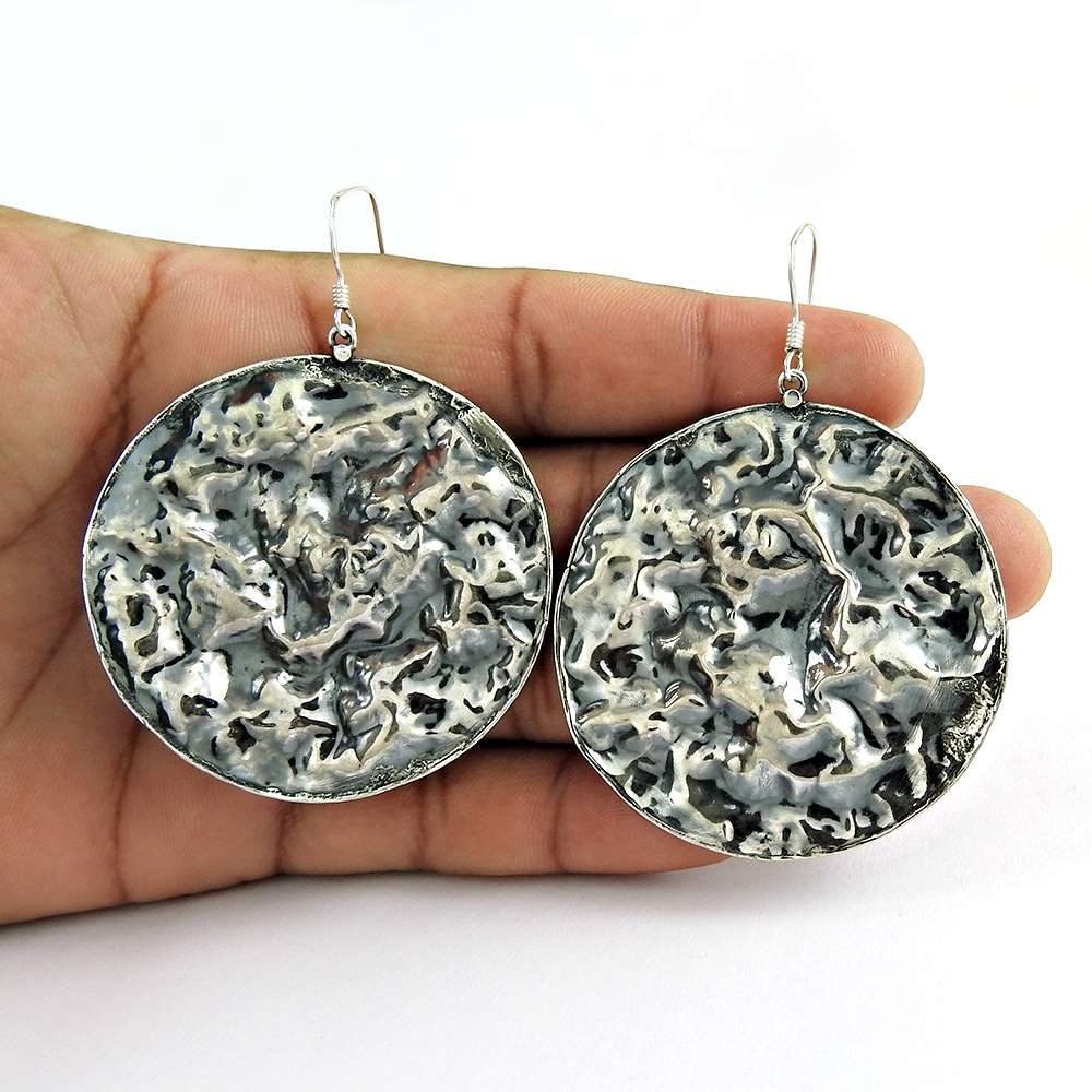 925 Sterling Silver Vintage Oxidised Jewellery Beautiful Silver Earrings Manufacturer