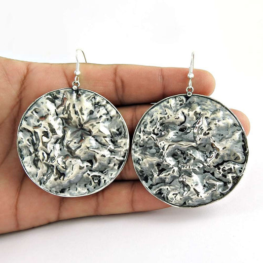 925 Sterling Silver Oxidised Jewellery Ethnic Silver Earrings Fabricante