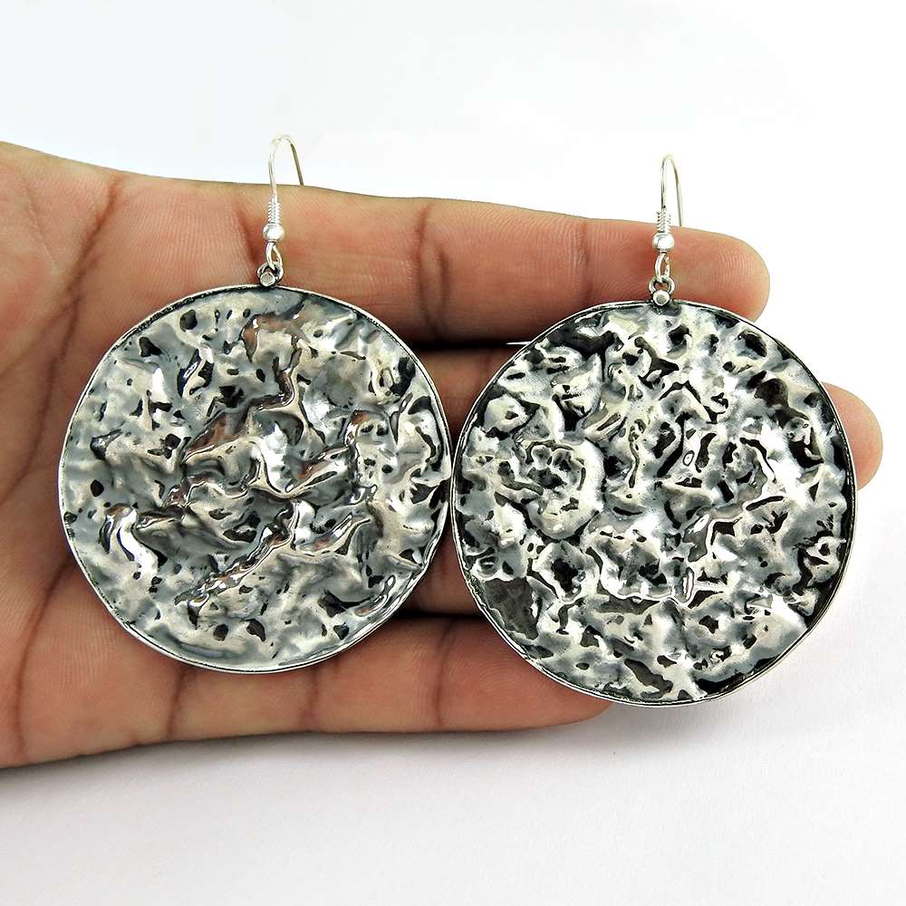 925 Sterling Silver Handcrafted Jewelry Stud Bohemian Earrings X3