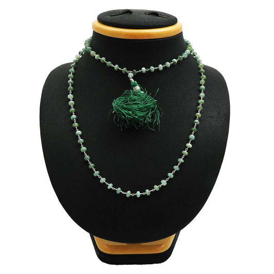 Birthday Gift Round Emerald Gemstone Jewelry 925 Sterling Silver Necklace E4