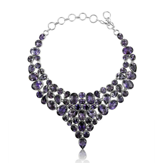 Abstract 925 Sterling Silver Amethyst Necklace