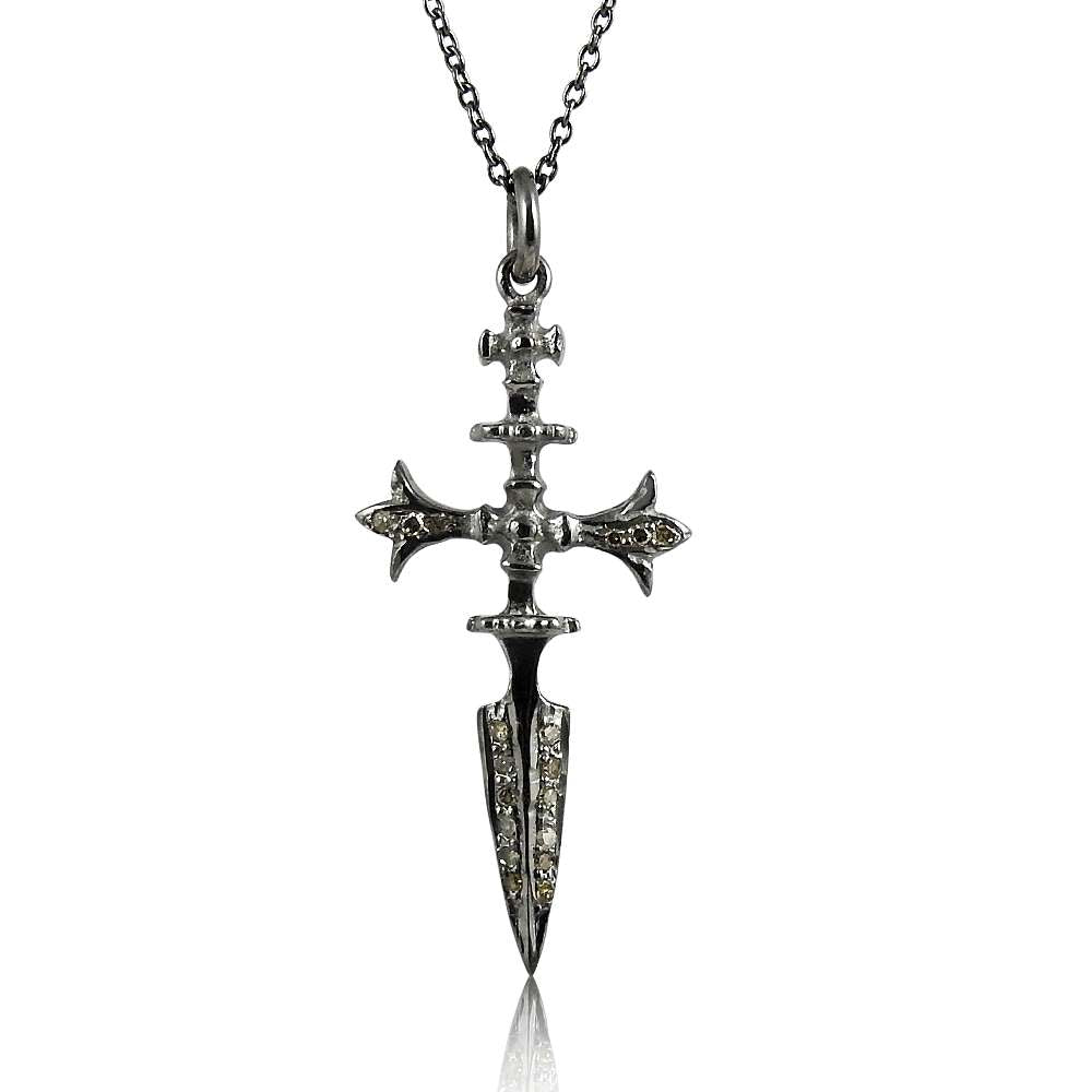 Perfect 925 Sterling Silver Diamond Cross Necklace