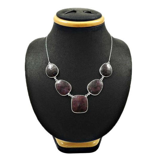 Natural MULTI SAPPHIRE HANDMADE Jewelry 925 Sterling Silver NECKLACE DD6
