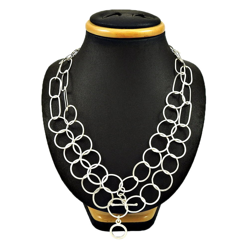 Solid 925 Sterling Silver Necklace Handmade Indian Jewelry for Her I37