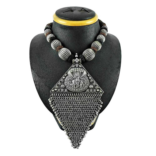 Oxidised Sterling Silver 925 Jewellery Beautiful Lord Krishana Thread Necklace Wholesale