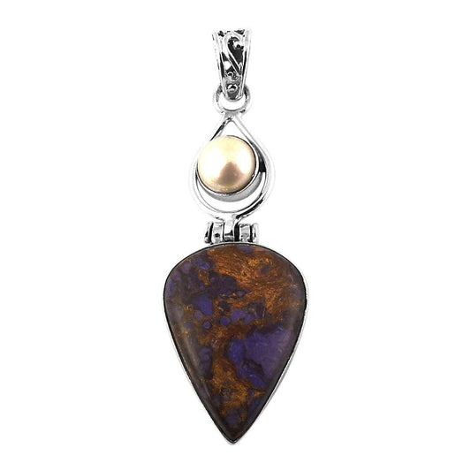 Mothers Day Gift Natural Turquoise Pendant Bohemian 925 Silver F5