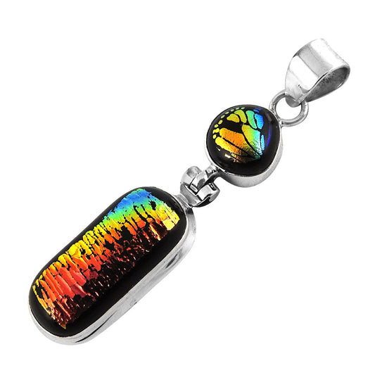 Mothers Day Gift 925 Sterling Silver Natural Dico Glass Gemstone Pendant P3