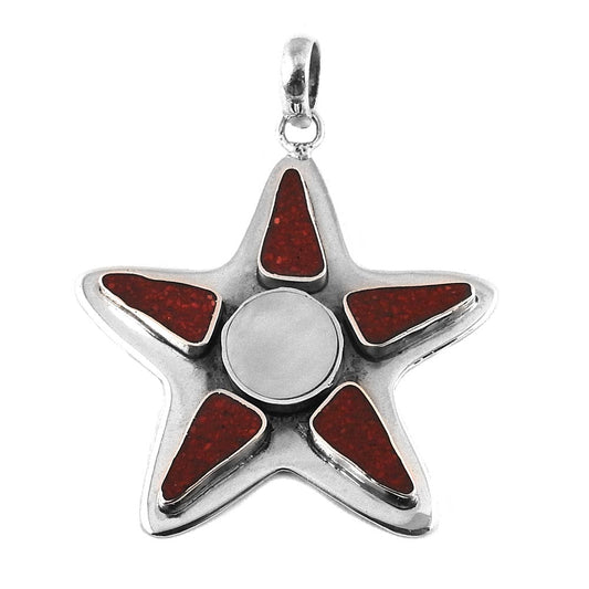 Mothers Day Gift Natural Mother Of Pearl Pendant Star 925 Sterling Silver Z3