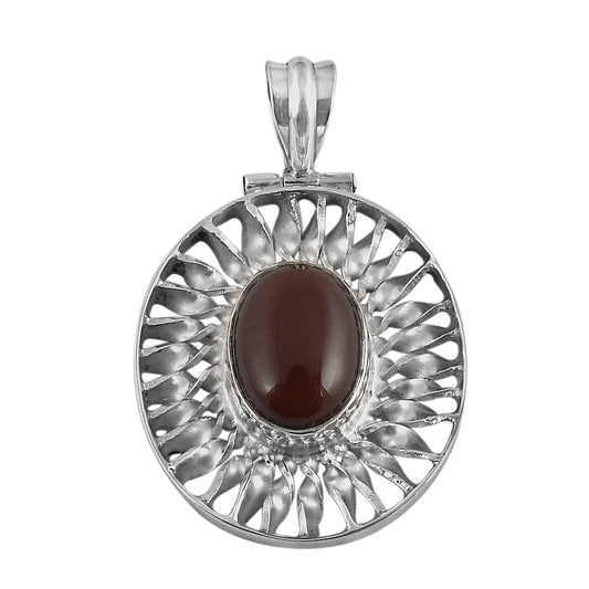 Mothers Day Gift Natural Carnelian Gemstone Pendant 925 Silver C6
