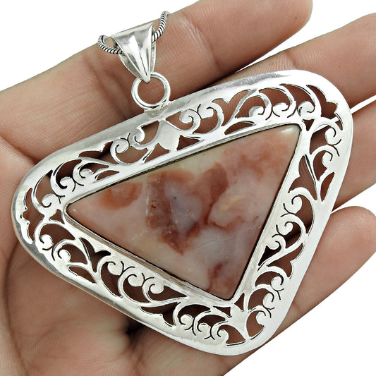 Gift For Her 925 Sterling Silver Natural Opal Gemstone Pendant Vintage G4