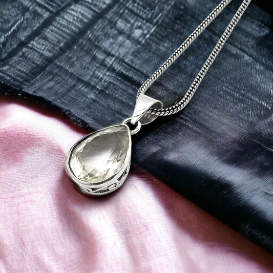 Mothers Day Gift Natural Labradorite Gemstone Pendant Boho 925 Silver K3