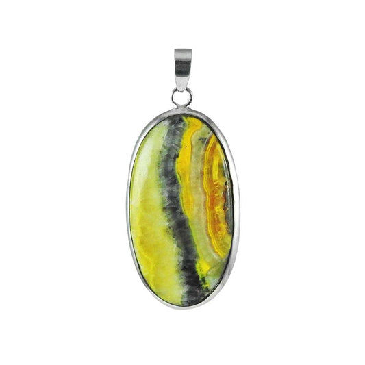 Love Circle Bumble Bee Gemstone Sterling Silver Pendant Jewellery