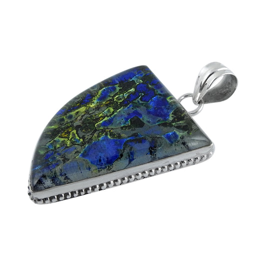 Natural Dico Glass Gemstone 925 Sterling Silver Pendant Tribal For Girls A6