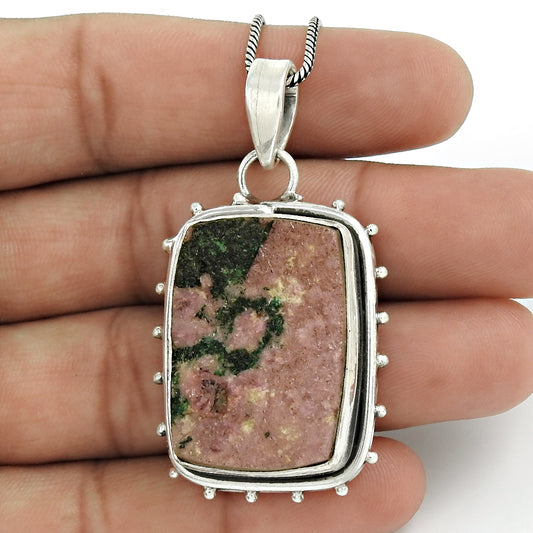 Mothers Day Gift 925 Silver Natural Cobalto Calcite Gemstone Pendant Ethnic X10