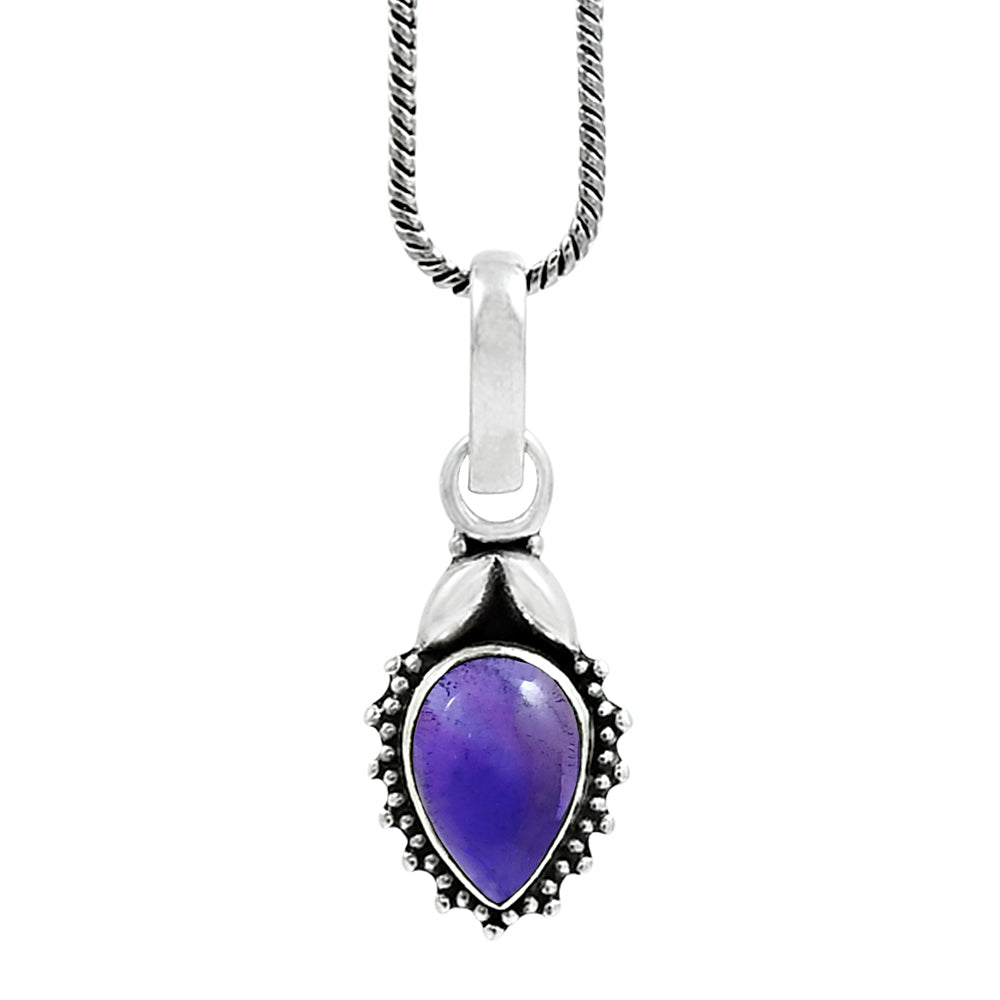 101 Sisters Day Deal 925 Sterling Silver February Natural Amethyst Vintage Pendant