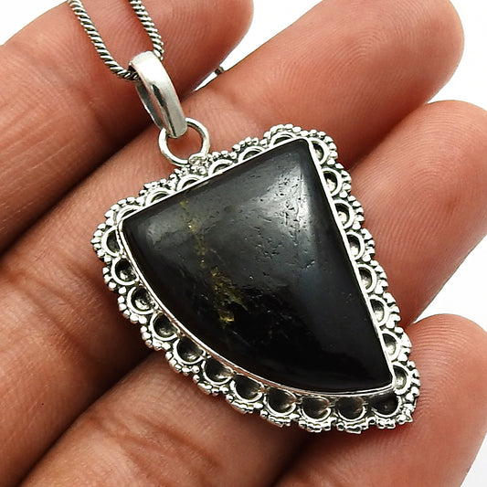 Tourmaline Gemstone Pendant 925 Sterling Silver Jewelry Q1