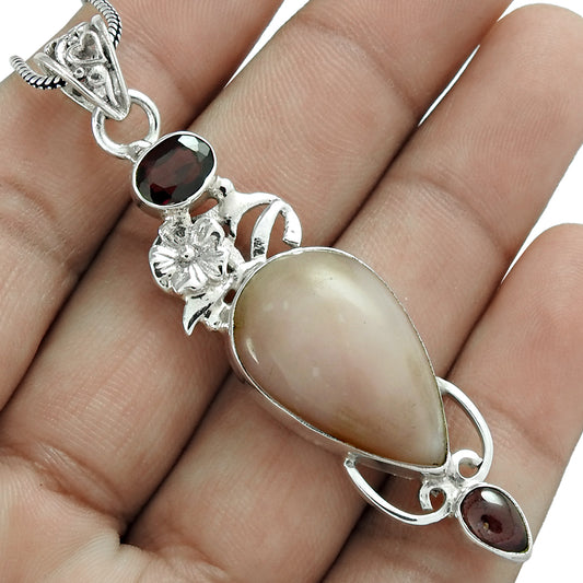 Natural Opal Gemstone Pendant 925 Sterling Silver Indian Jewelry For Women G15